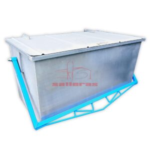 contenedor galvanizado de 1000 l de capacidad azul reves