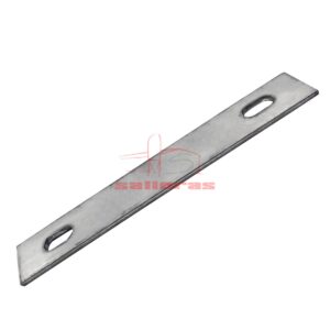 Placa de metal de acero inoxidable con dos agujeros reves