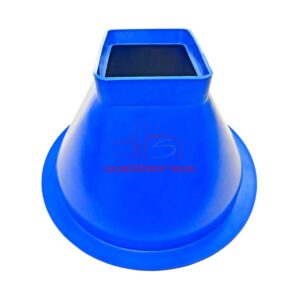 cono azul con boca cuadrada reves