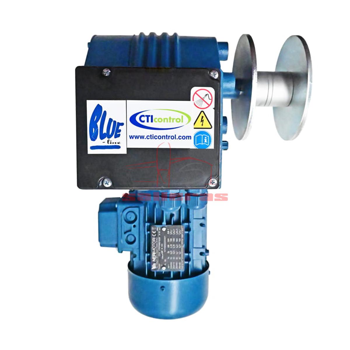 Torno azul con disco lateral