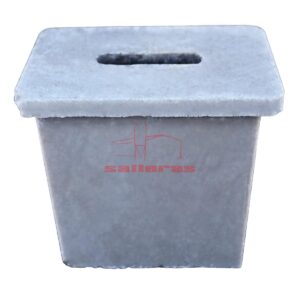 Tapon rectangular de polimero para desague gris reves