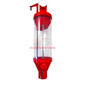 Dosificador de pienso y harina de 6 litros color rojo frente