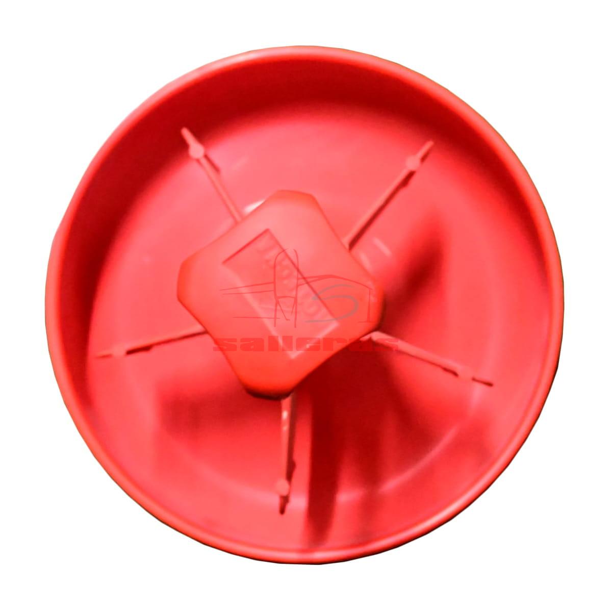 Plato recipiente para tolva de color rojo reves