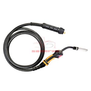 Antorcha con cabezal para soldar con cable enrollado y enchufe