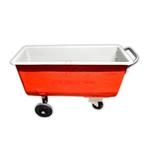 vagoneta de poliester naranja de tres ruedas