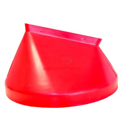 cono rojo embudo para silo con boca rectangular lateral