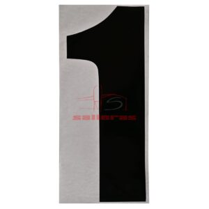 Numero uno negro sobre fondo blanco pegatina