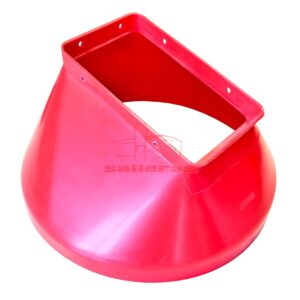cono rojo embudo para silo con boca rectangular