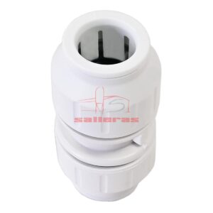 Manguito blanco union tubo tubo de 15 mm reves