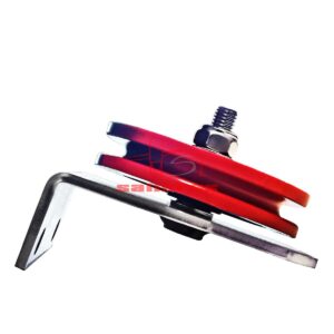 Polea roja con base metálica reves