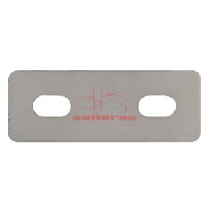 chapa rectangular inox con dos agujeros