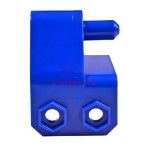pieza de plastico azul anclaje vallas pvc inferior lateral