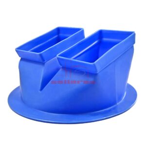 cono de dos boquillas de cajetin con aleta azul