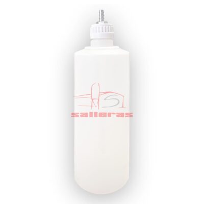 Botella blanca con kit de aspiracion punta roscada