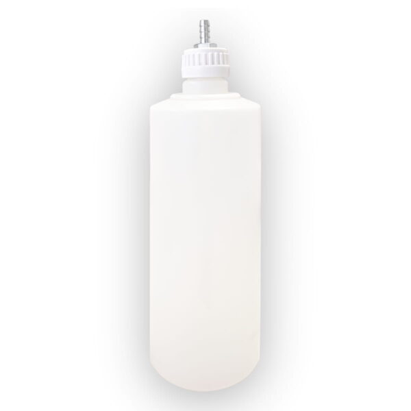 Botella blanca con kit de aspiracion punta roscada