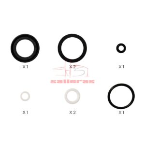 arandelas negras y blancas de distintos tamaños