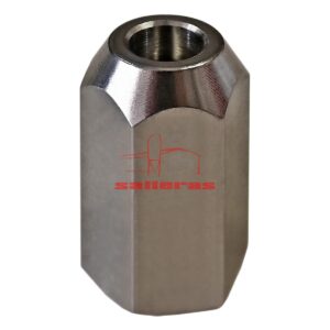 cilindro de metal con apertura circular en la punta reves