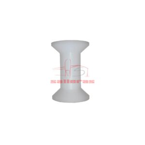 Rueda blanca nilón vista desde arriba.