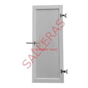 Puerta de PVC a medida y de fabricación propia con bisagras en acero inoxidable. Compra Online.
