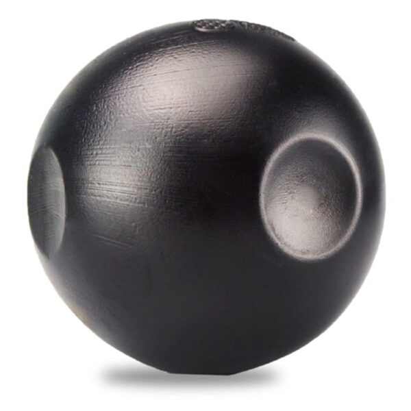 Esfera de color negro para balsas de purín visto de frente.