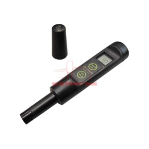 Medidor de temperatura waterproof visto de perfil.