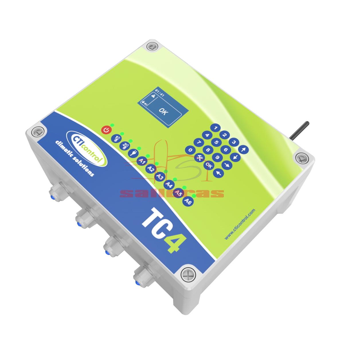 Controlador de clima modelo TC4 visto de perfil.