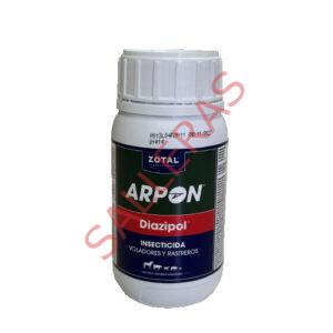 ARPÓN® Diazipol es un plaguicida emulsionable de uso general, ideal para eliminar moscas y otros insectos. Combina Cipermetrina, Deltametrina y Tetrametrina para ofrecer resultados potentes, simultáneos y sostenidos en el control de insectos.