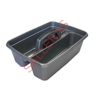 Organizador de Productos de Limpieza de dos compartimentos. Diseño elegante en color gris, perfecto para ordenar y optimizar tu espacio. ¡Compra ahora y transforma tu rutina de limpieza!